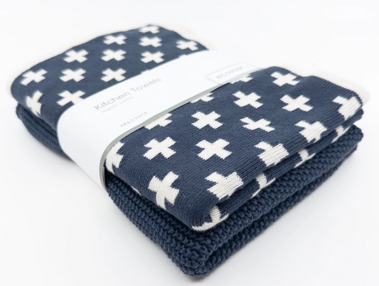 Kitchen Towel Duos Ecovask (Navy or Corn)